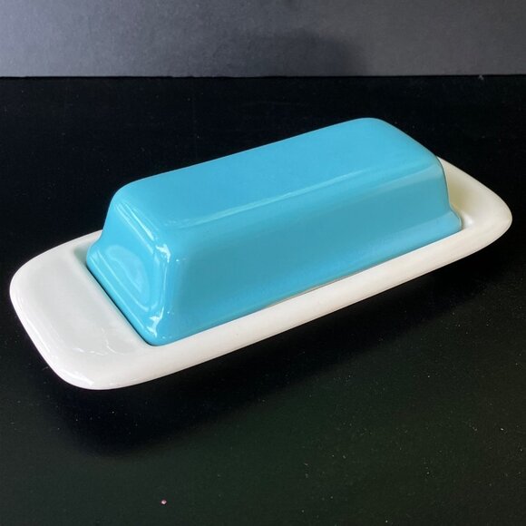 Salem North Star Turquoise 1/4 lb Covered Butter Dish - Picture 11 of 12